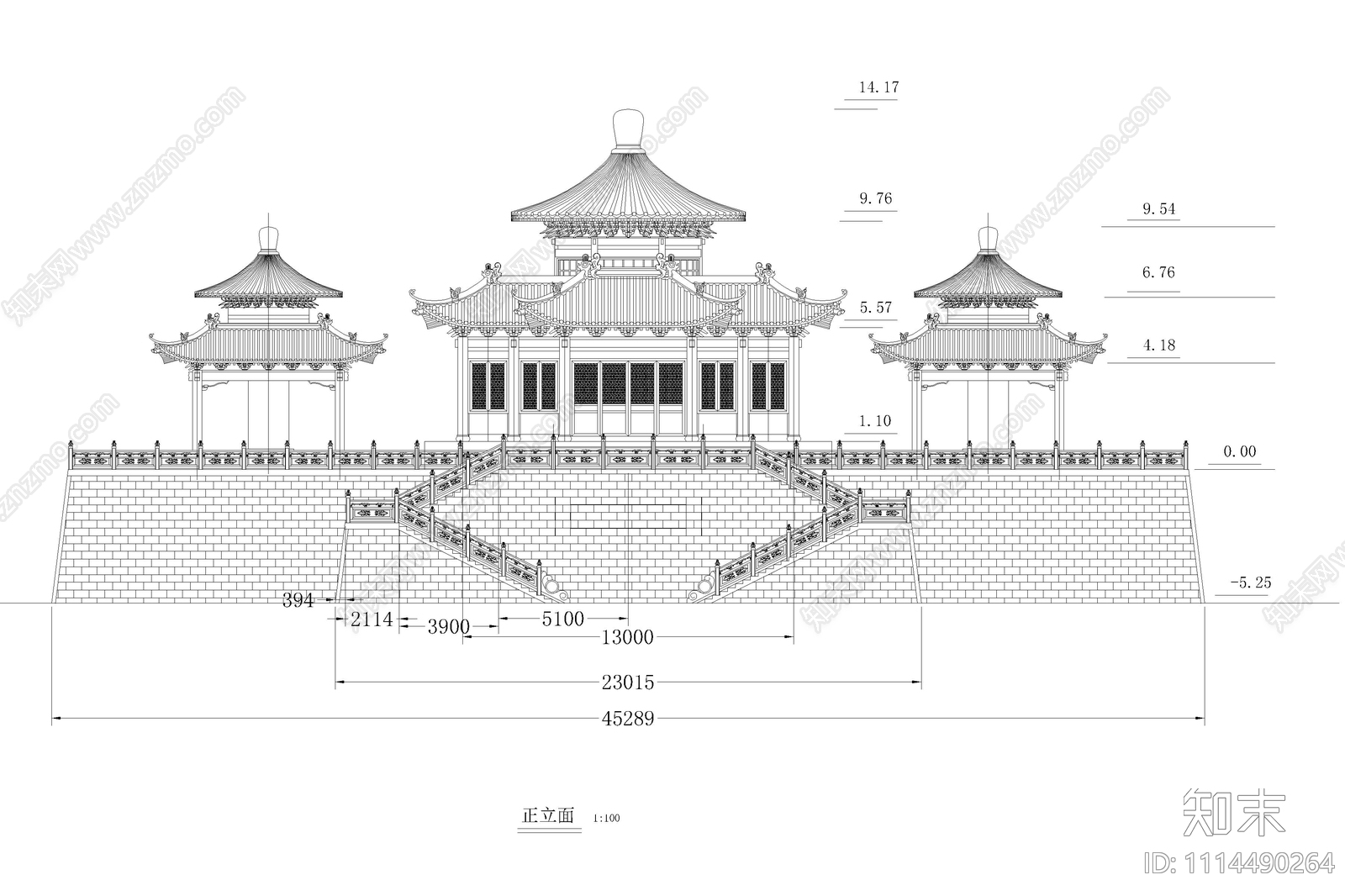 古建宝殿平立面图施工图下载【ID:1114490264】