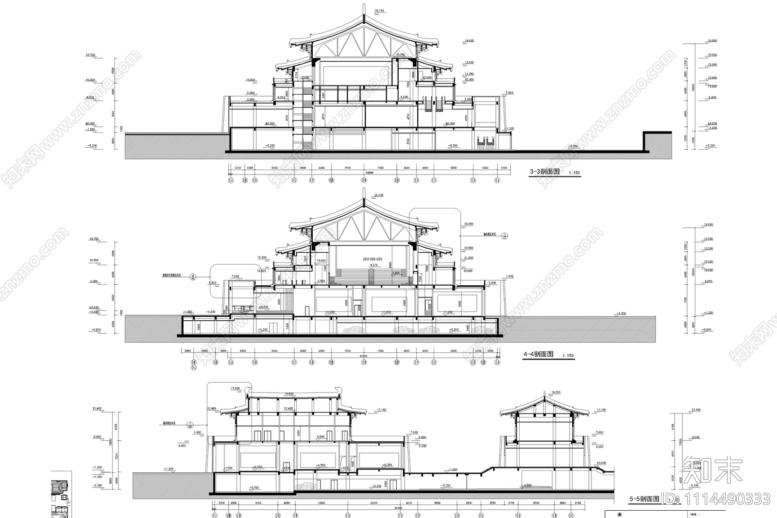 古建芙蓉园影院施工图下载【ID:1114490333】