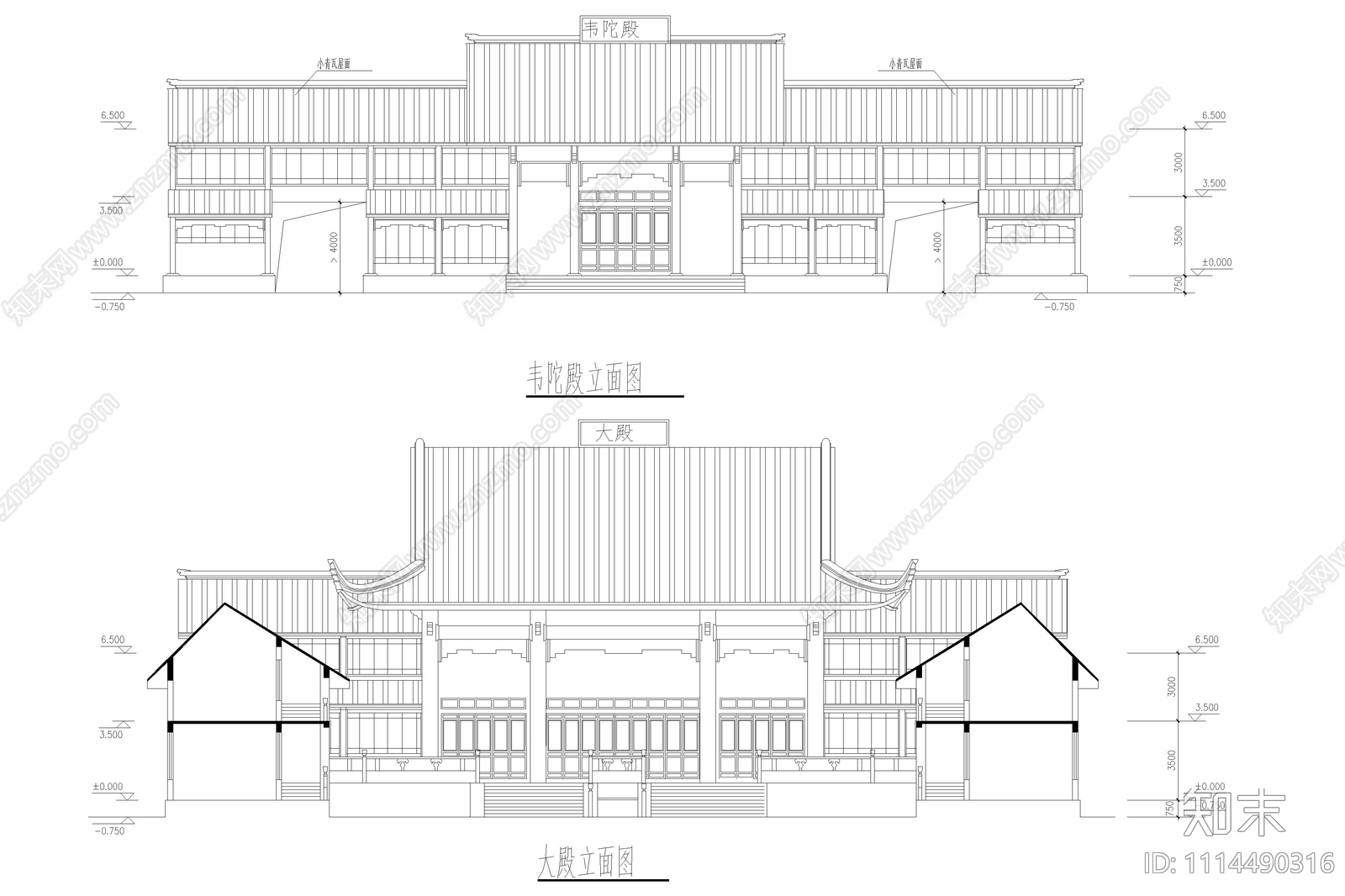 古建平立面图施工图下载【ID:1114490316】