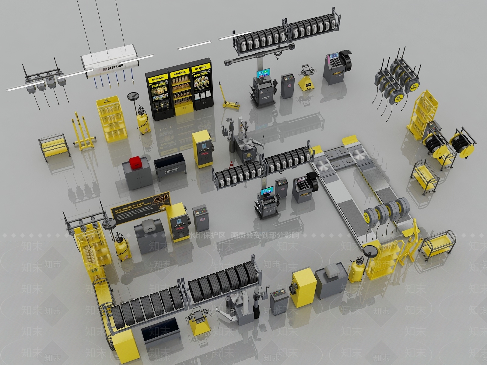 现代汽车维修设备SU模型下载【ID:1114498936】