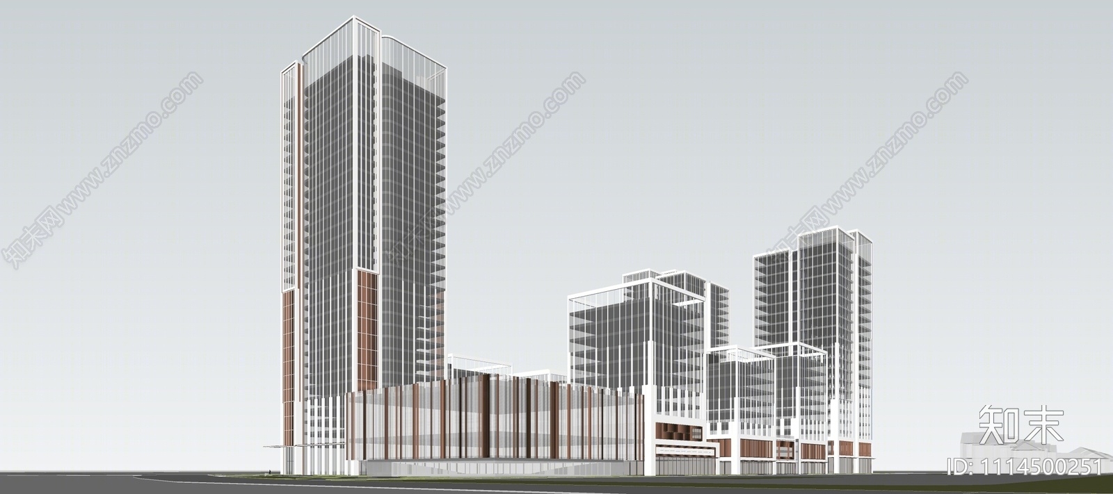现代办公楼SU模型下载【ID:1114500251】