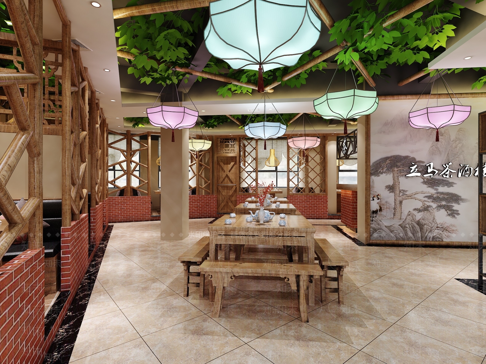 中式茶餐厅3D模型下载【ID:1114580330】