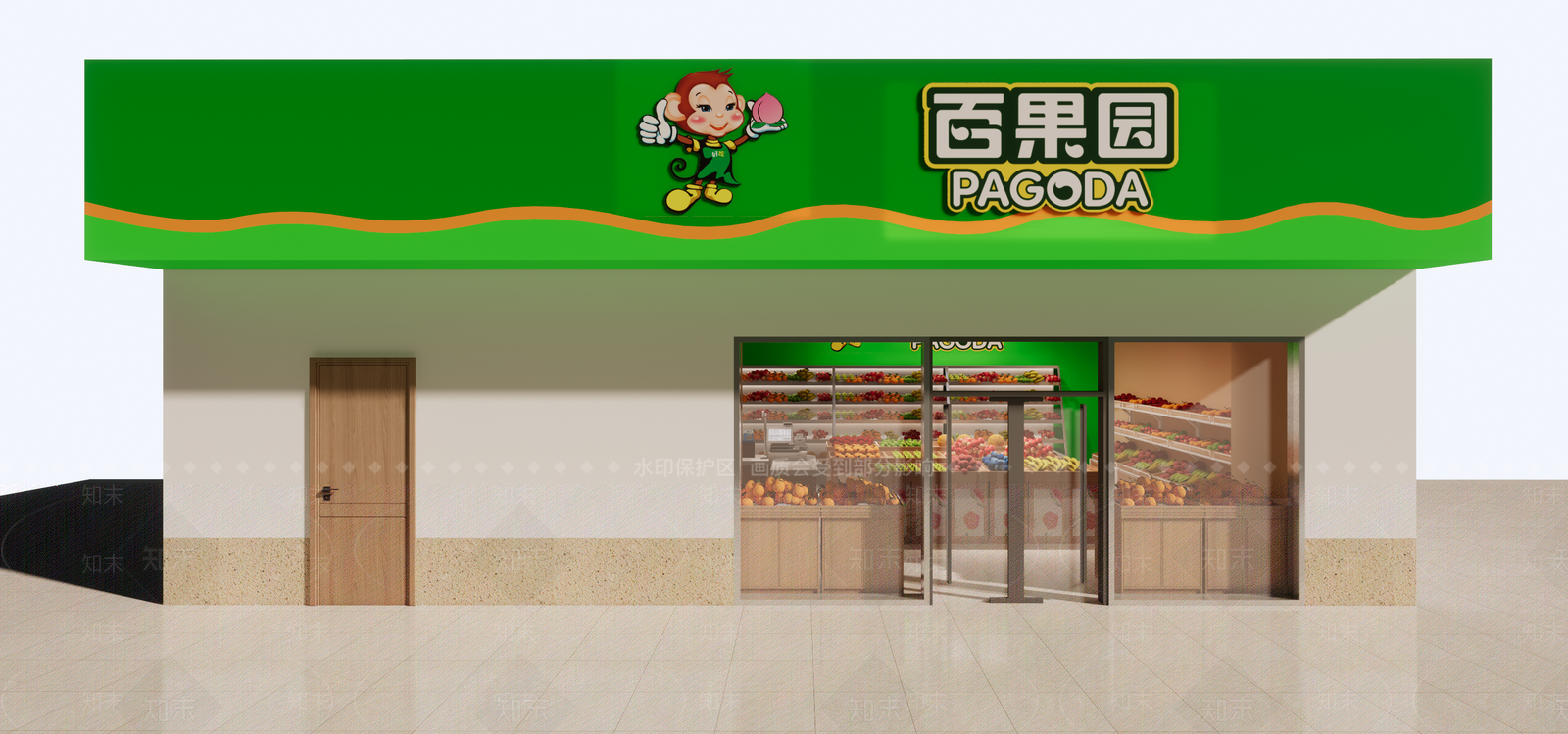 现代百果园水果店SU模型下载【ID:1114503099】