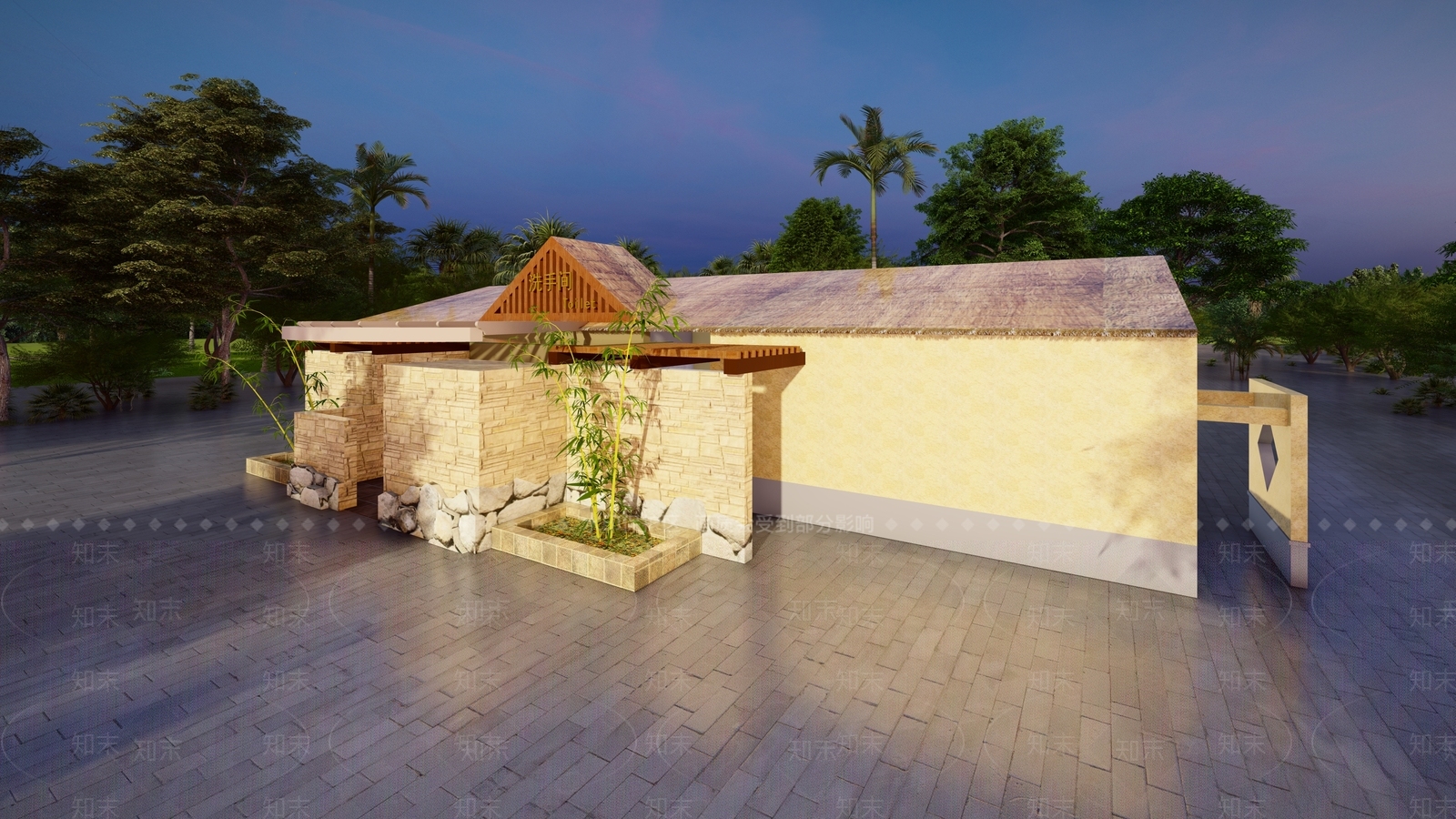 新中式公厕SU模型下载【ID:1114504775】