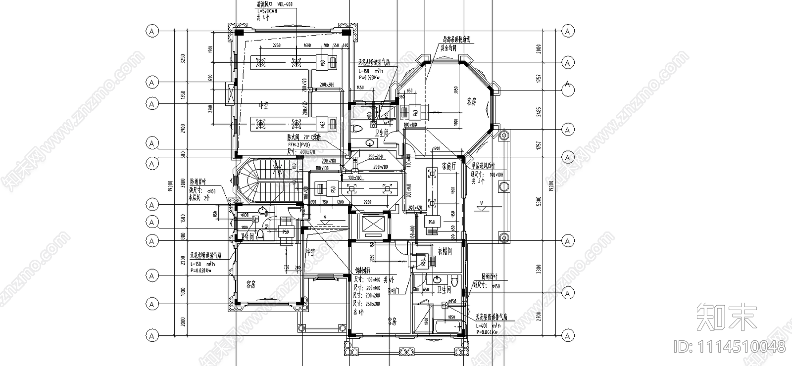 空调风管平面图施工图下载【ID:1114510048】