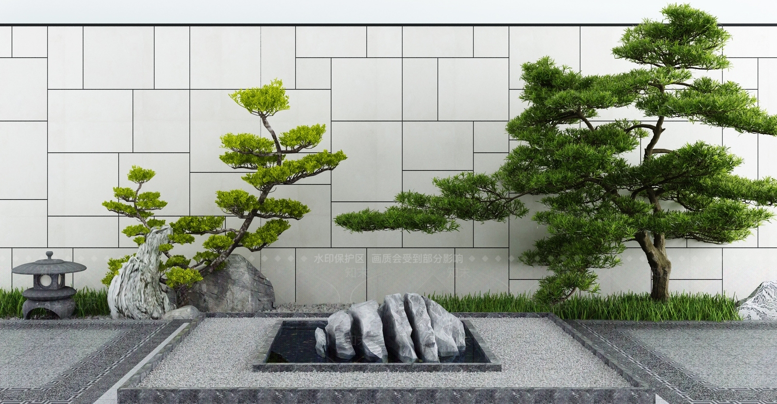 新中式假山水景3D模型下载【ID:1114510731】
