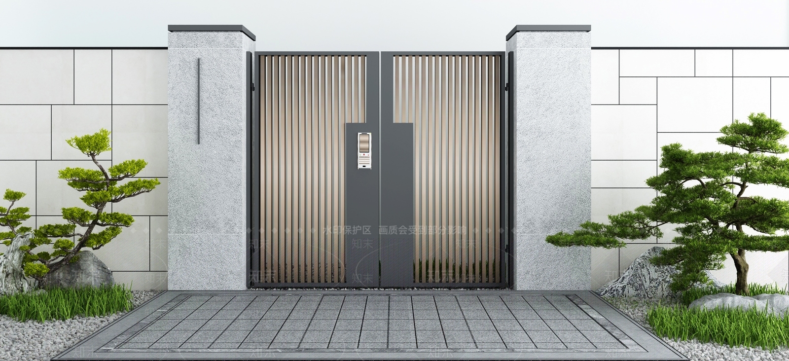 现代入口大门3D模型下载【ID:1114511522】