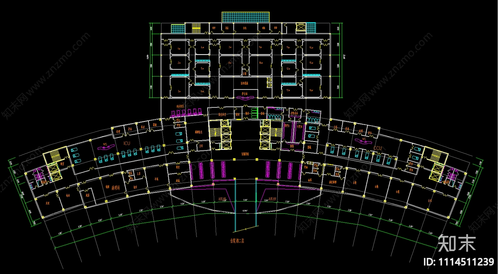 医院病房门诊医技中心建筑结构工程项目CAD施工图下载【ID:1114511239】