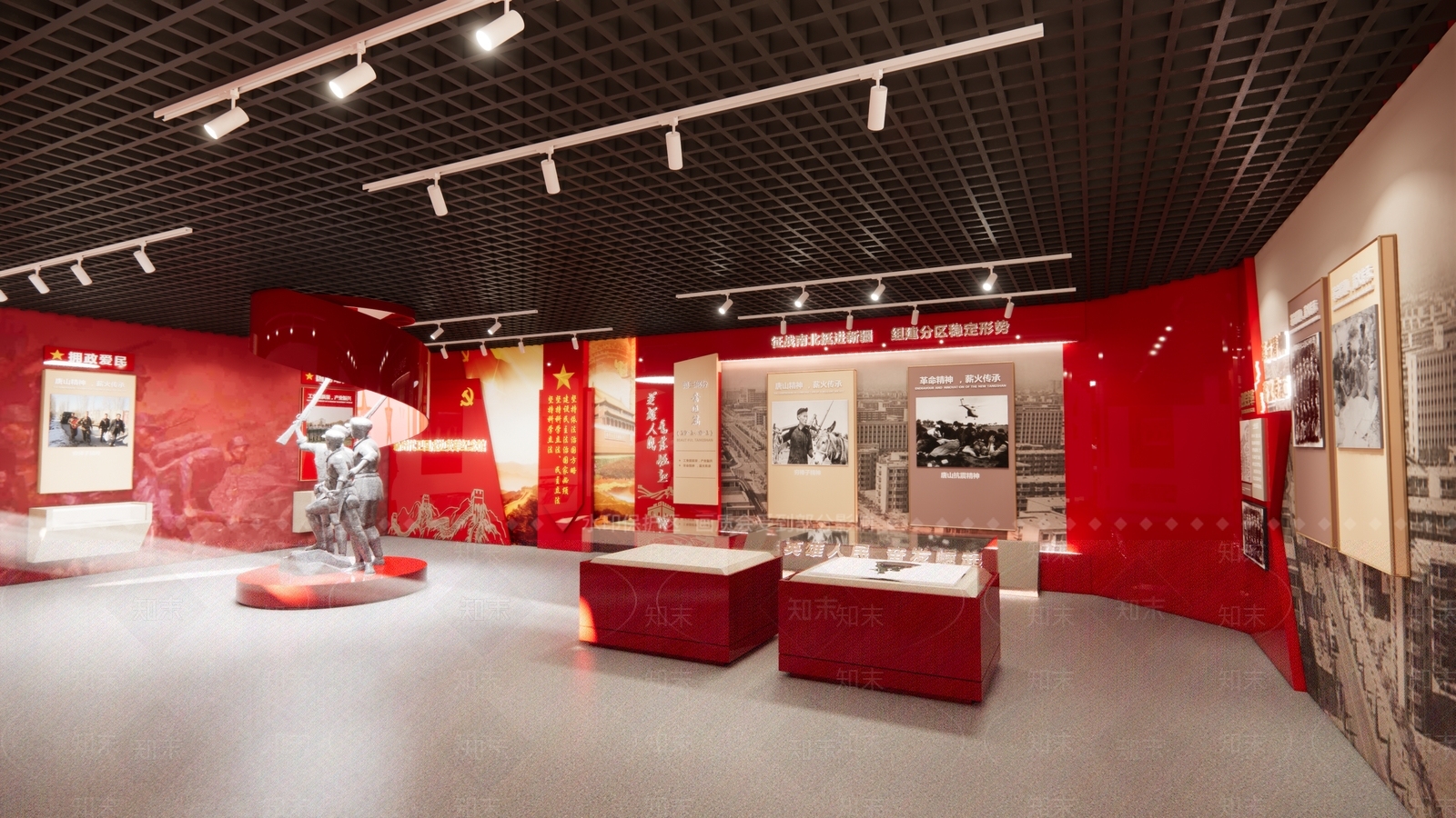 现代党建展厅SU模型下载【ID:1114512309】