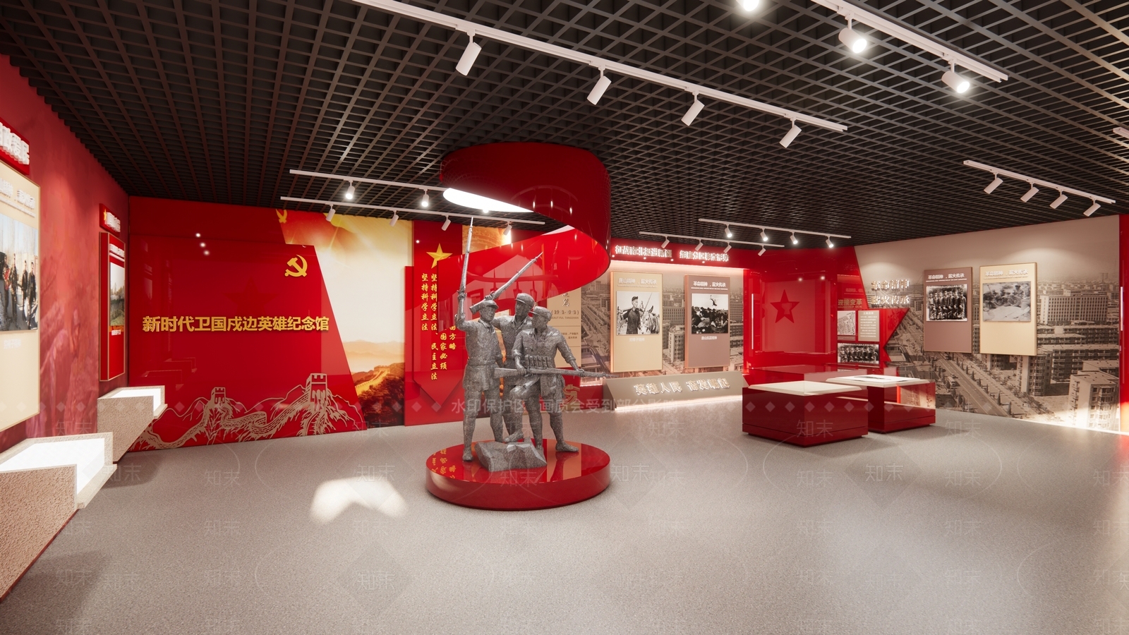 现代党建展厅SU模型下载【ID:1114512309】