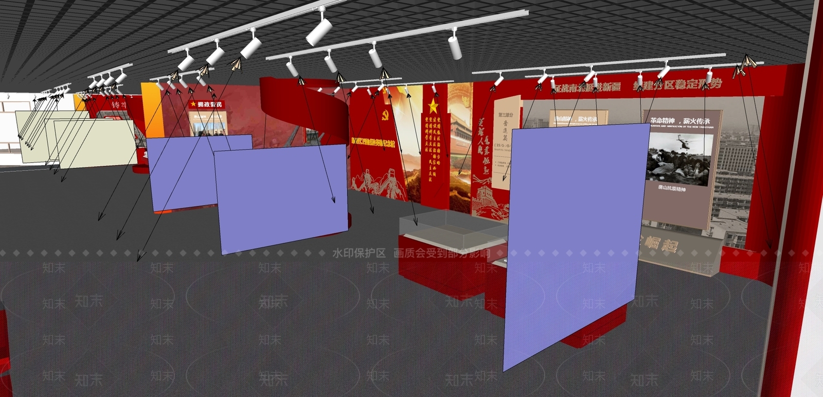 现代党建展厅SU模型下载【ID:1114512309】
