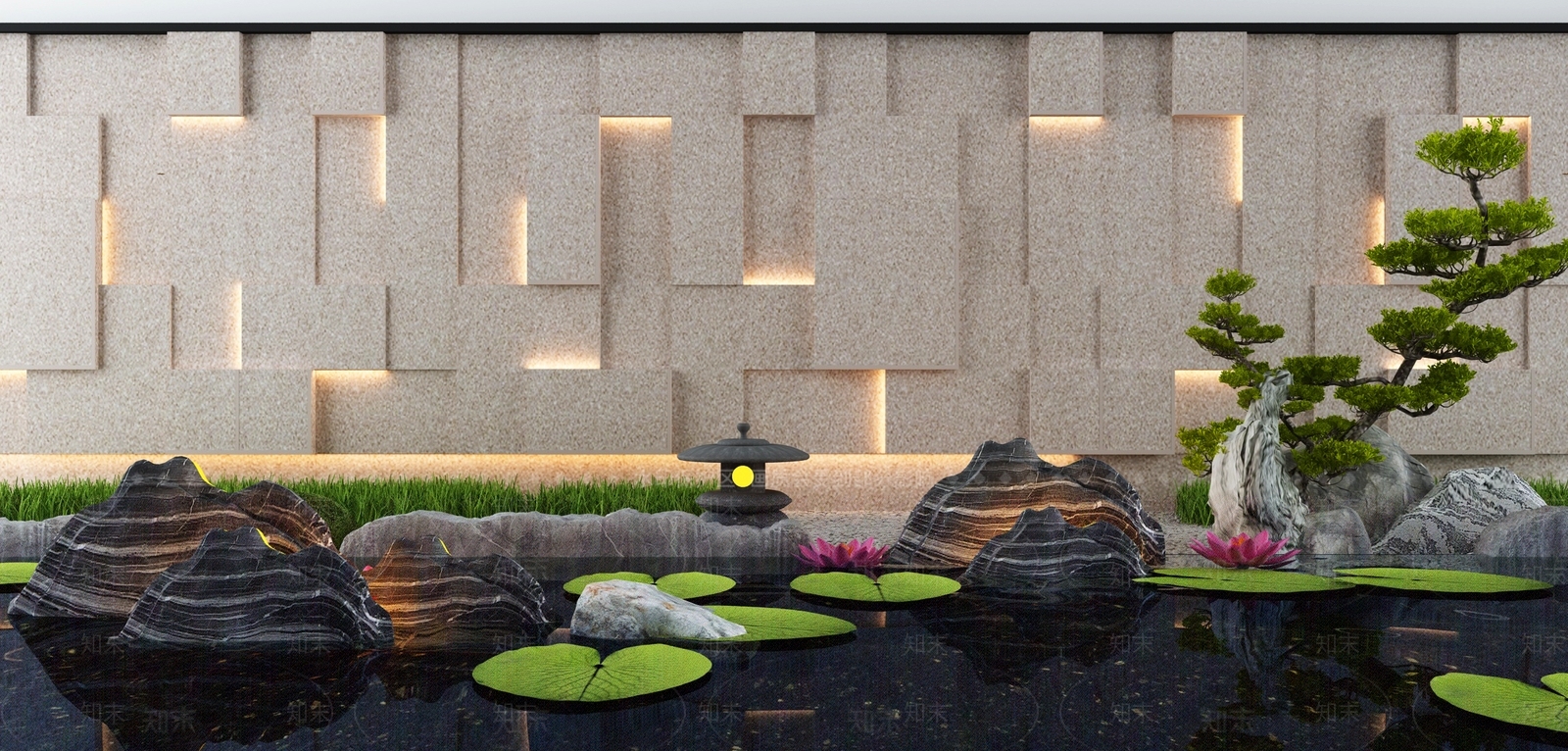 新中式假山水景3D模型下载【ID:1114514633】