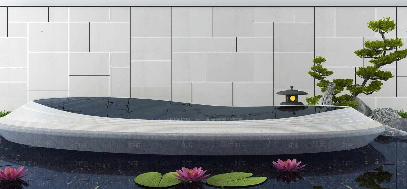 新中式水景小品3D模型下载【ID:1114514770】