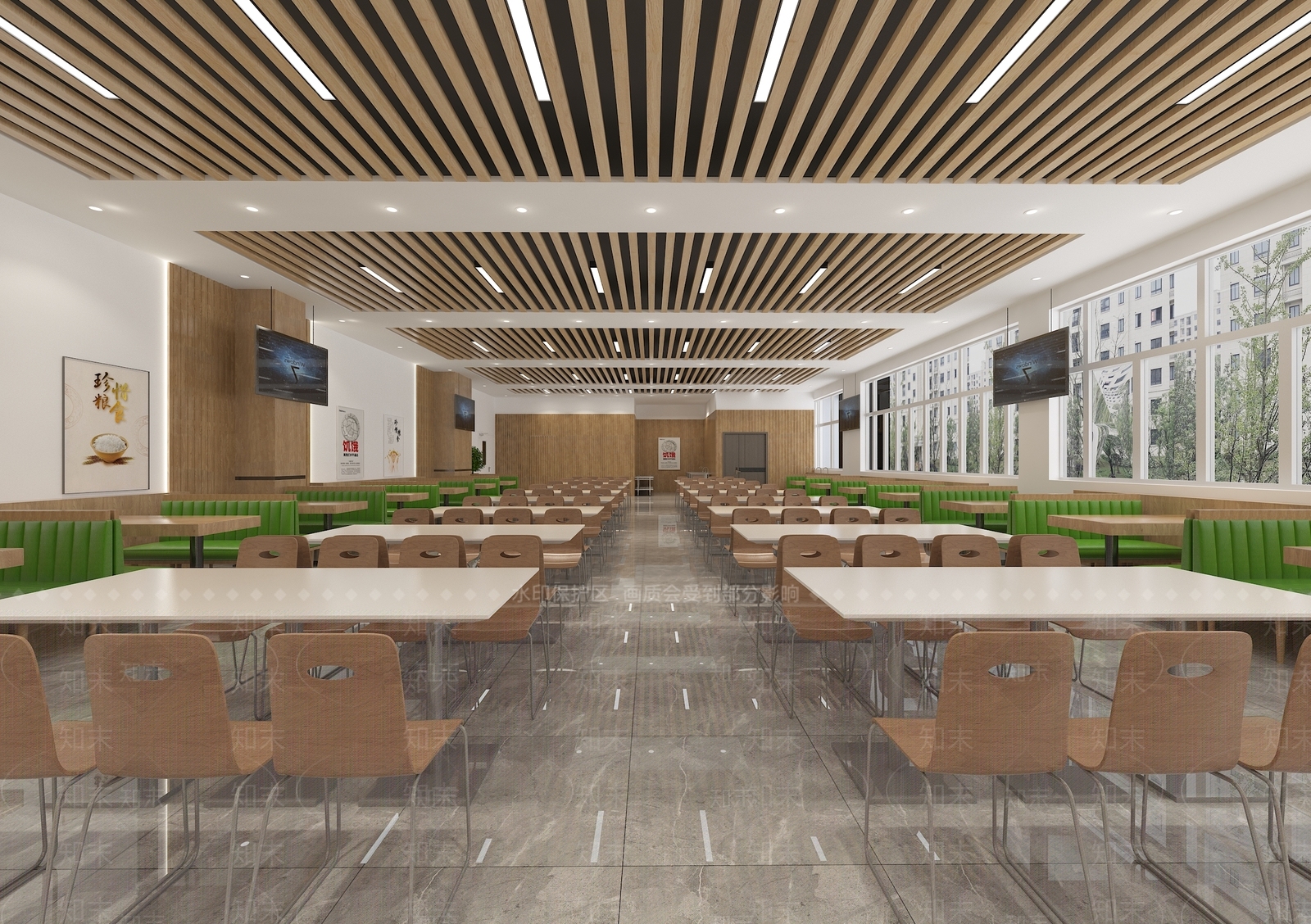 现代员工食堂3D模型下载【ID:1114520134】