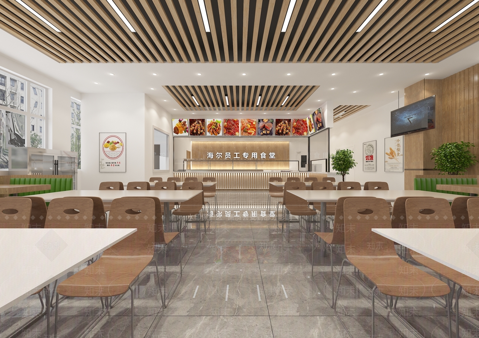 现代员工食堂3D模型下载【ID:1114520134】