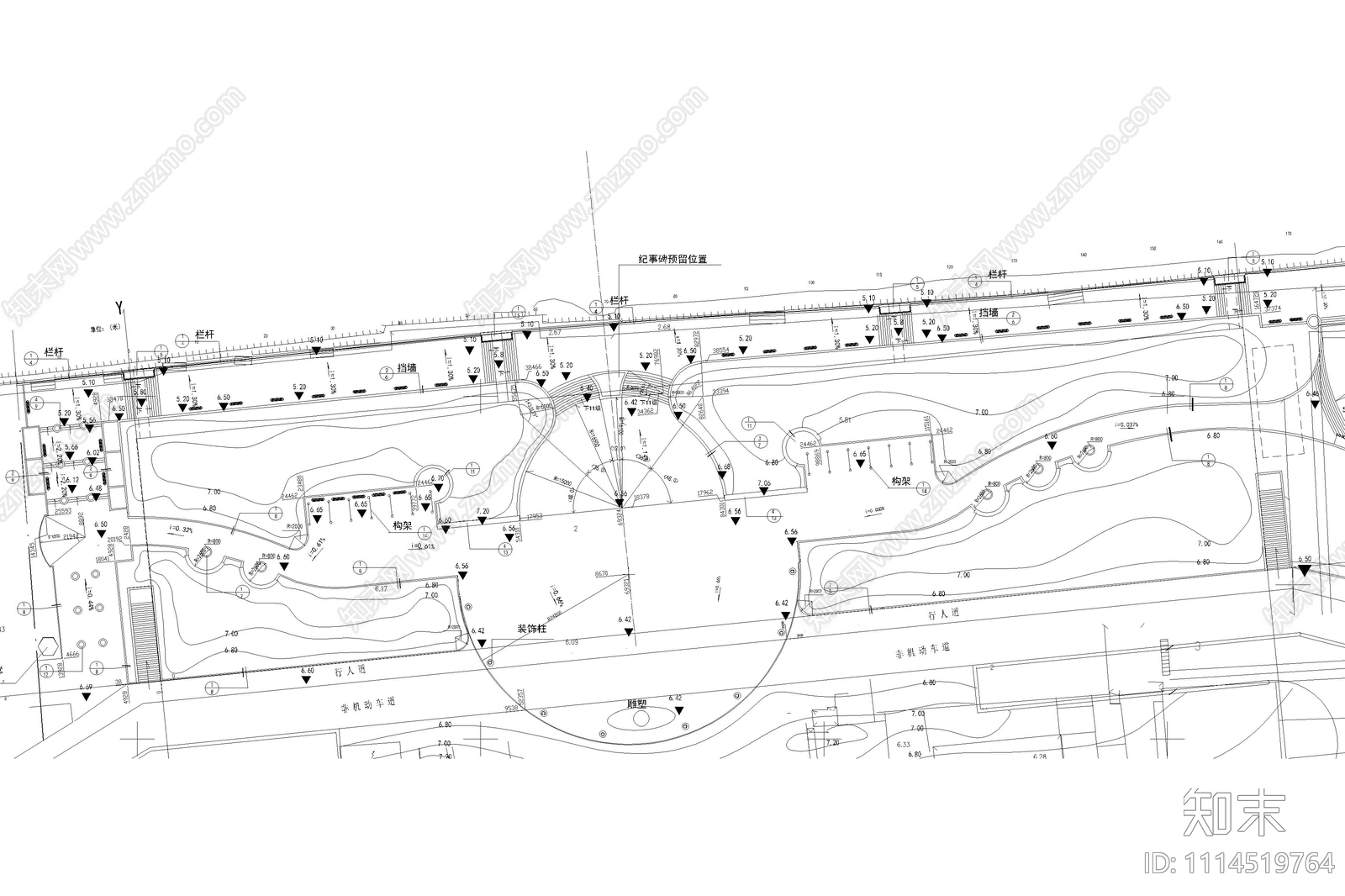 杭州环北运河绿地设计方案cad施工图下载【ID:1114519764】