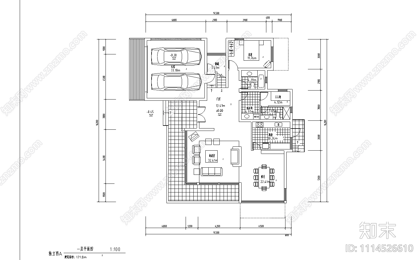 独立西a别墅施工图施工图下载【ID:1114526610】