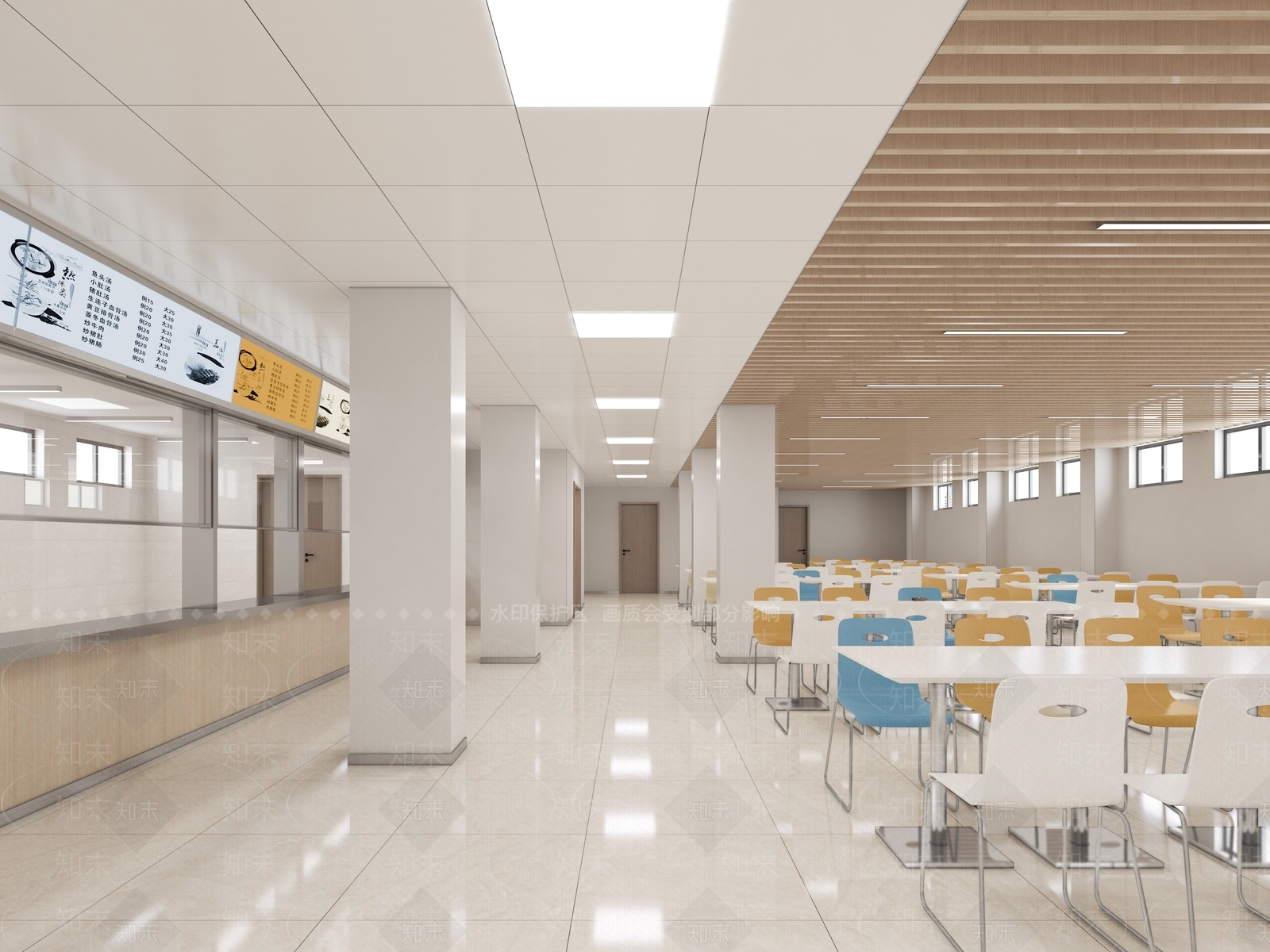 现代员工食堂3D模型下载【ID:1114532709】