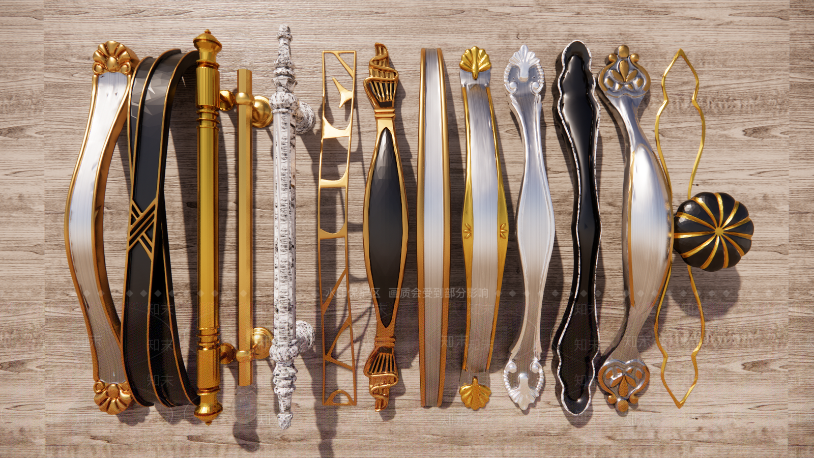 欧式拉手门把手SU模型下载【ID:1114534746】