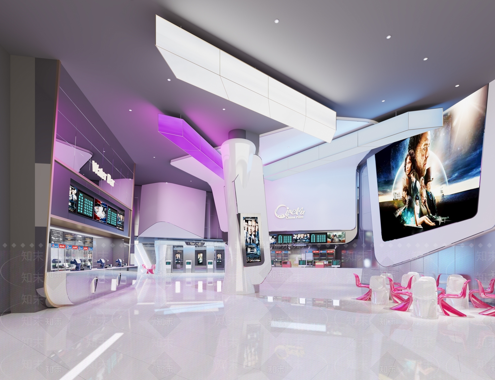 现代电影院大厅3D模型下载【ID:1114535417】