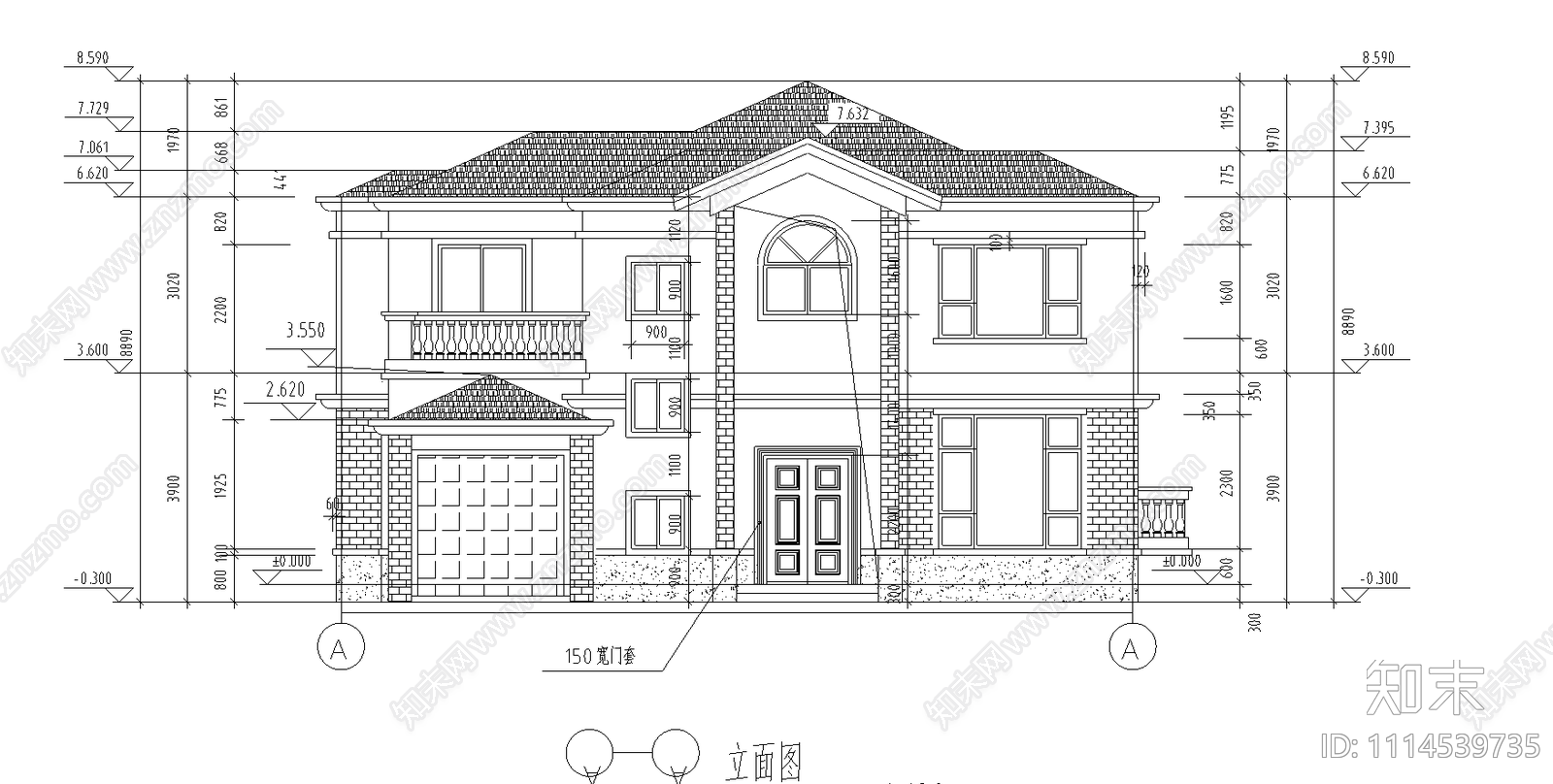 多层别墅施工图施工图下载【ID:1114539735】
