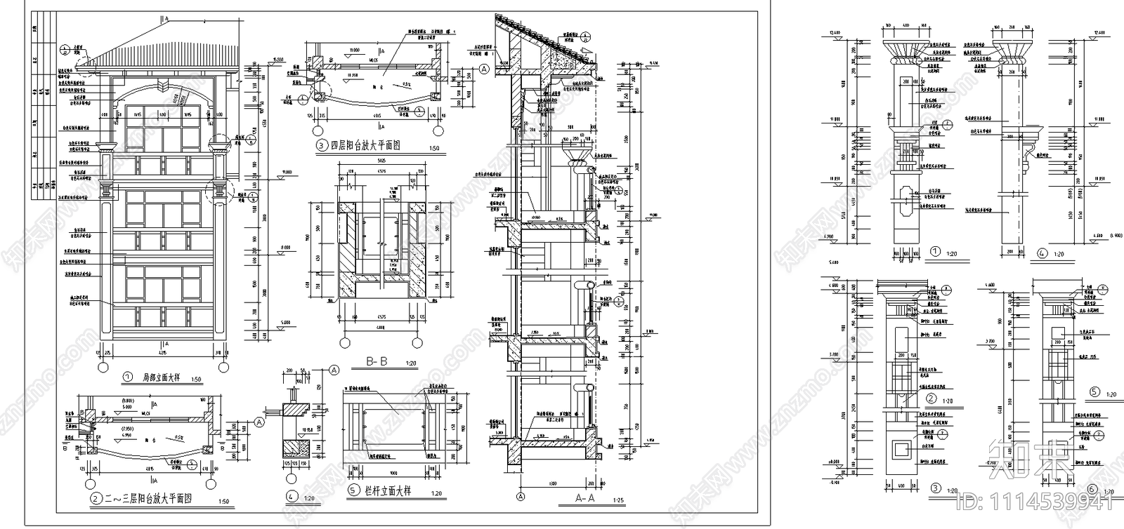 独立小型别墅建筑施工图施工图下载【ID:1114539941】