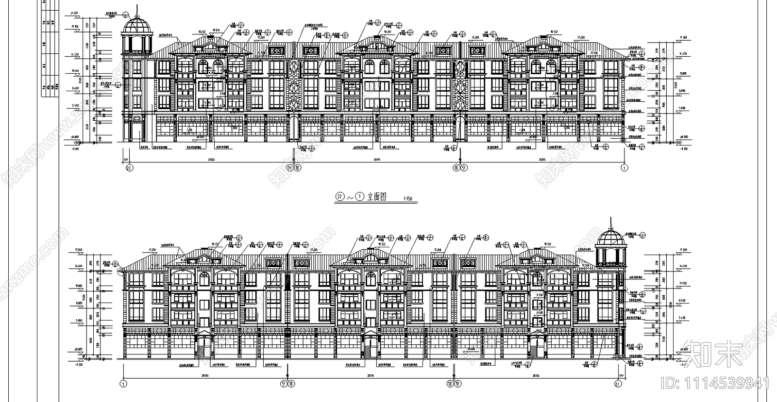 独立小型别墅建筑施工图施工图下载【ID:1114539941】