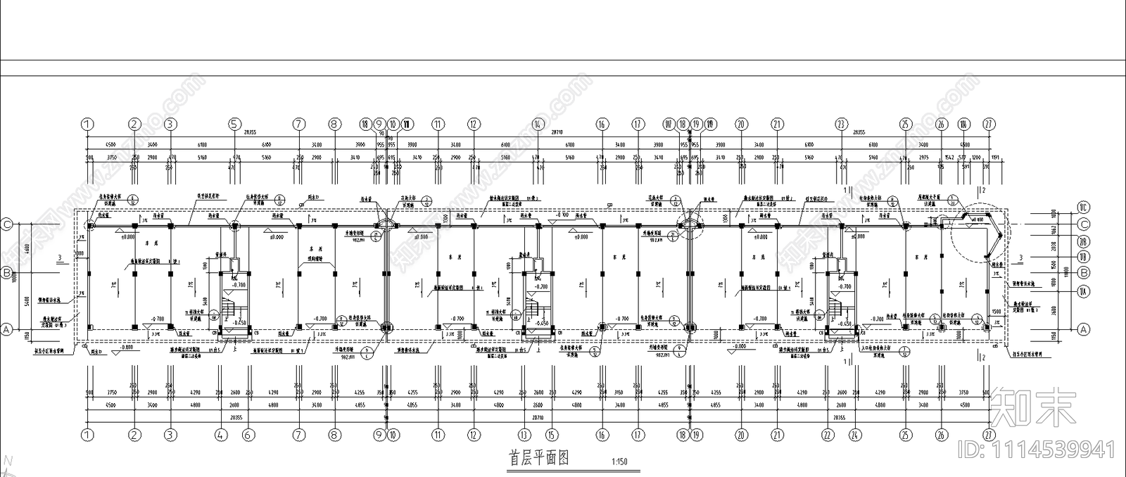 独立小型别墅建筑施工图施工图下载【ID:1114539941】