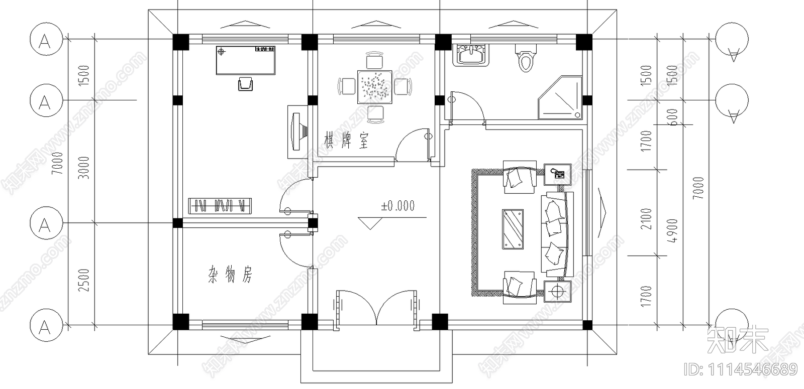 农村别墅设计图cad施工图下载【ID:1114546689】