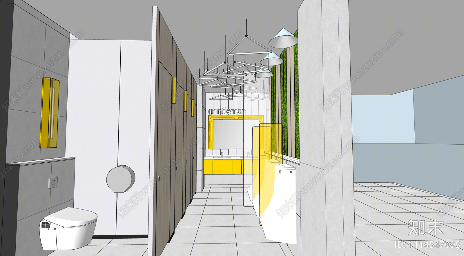 现代商业卫生间SU模型下载【ID:1114547095】