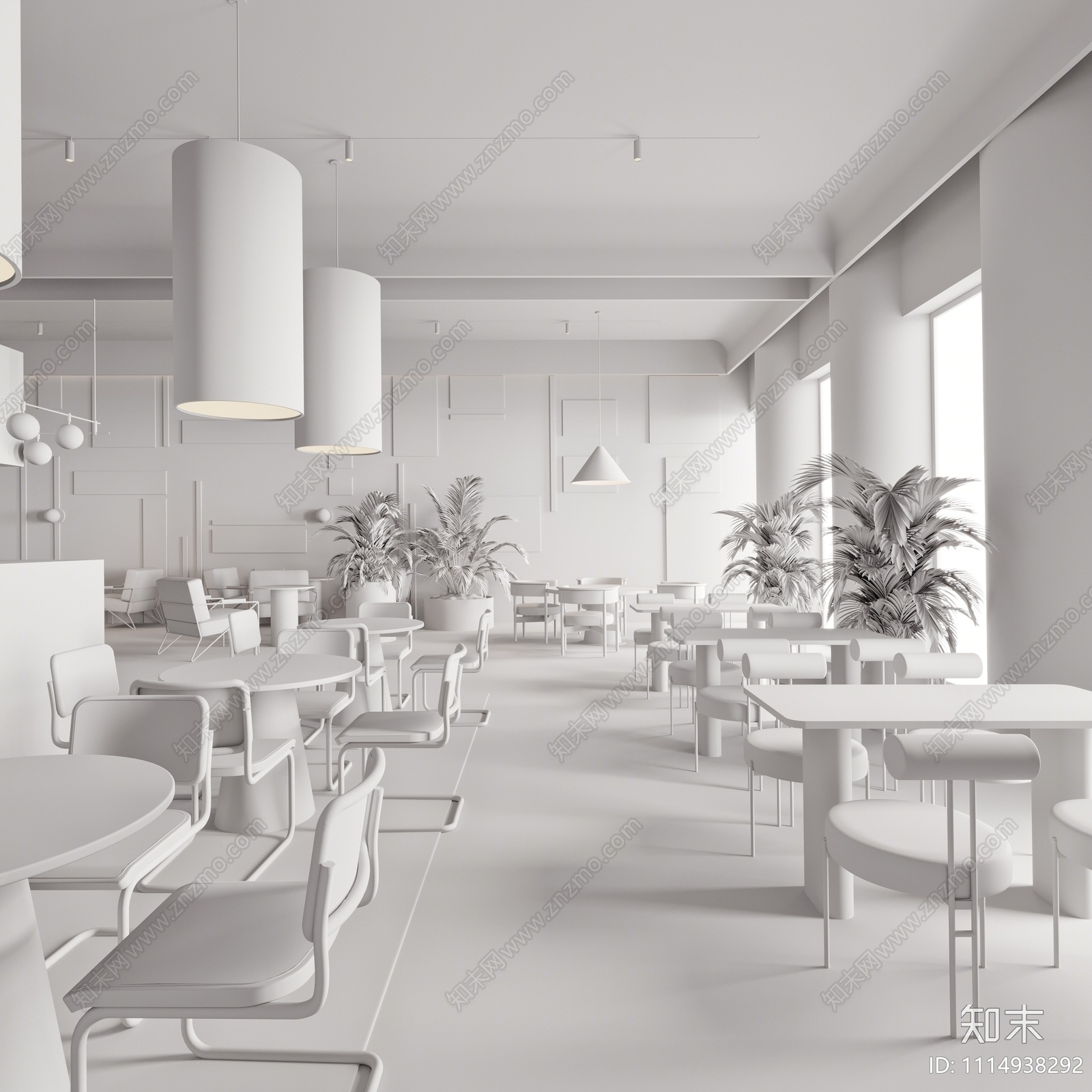 【3D悬赏模型】现代风格咖啡馆3D模型下载【ID:1114938292】