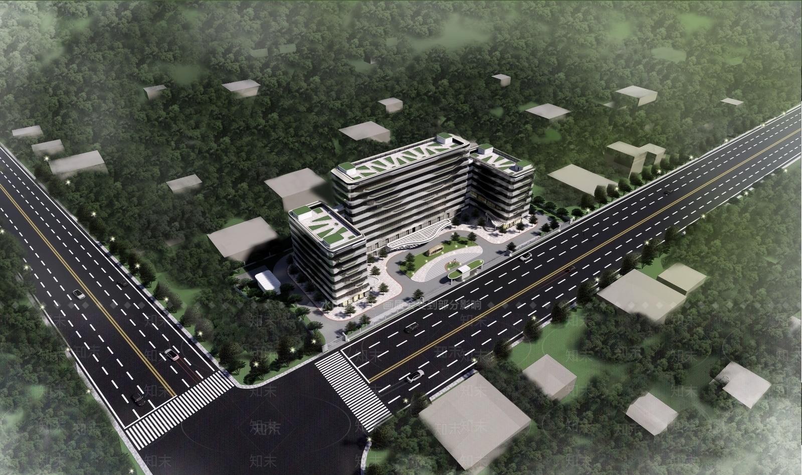 现代医疗建筑SU模型下载【ID:1114558297】