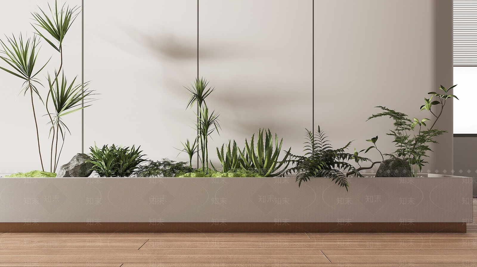 现代植物堆3D模型下载【ID:1114558693】