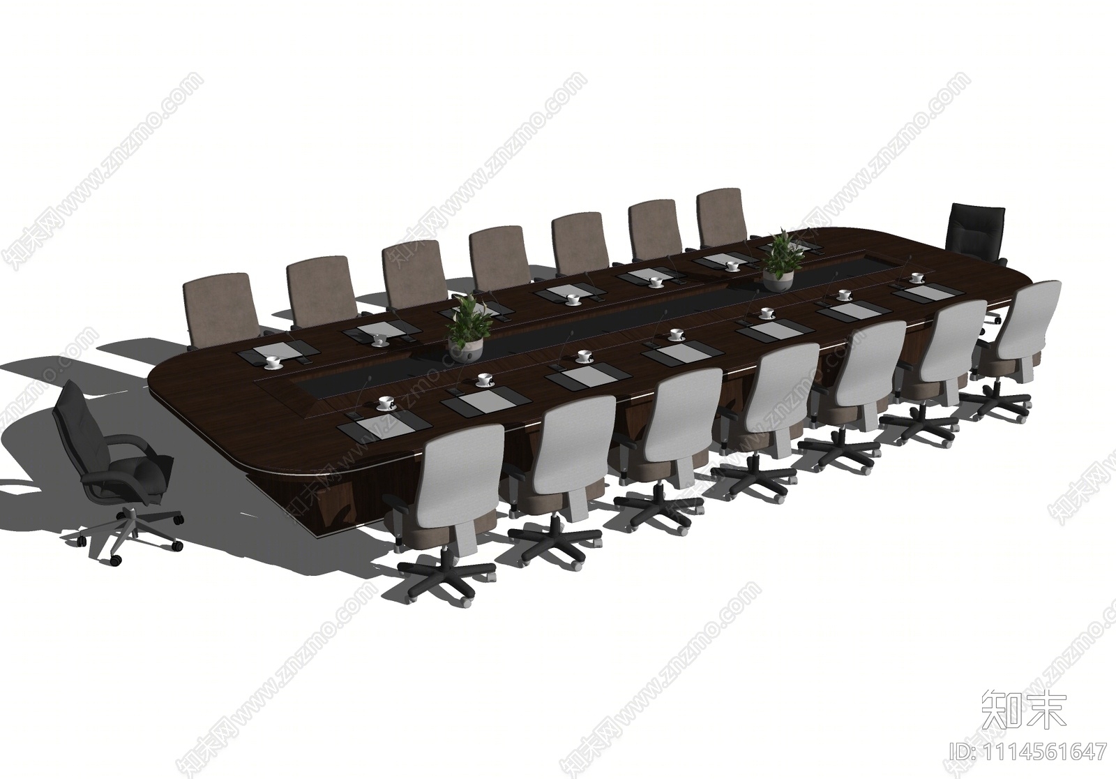 现代会议桌椅SU模型下载【ID:1114561647】