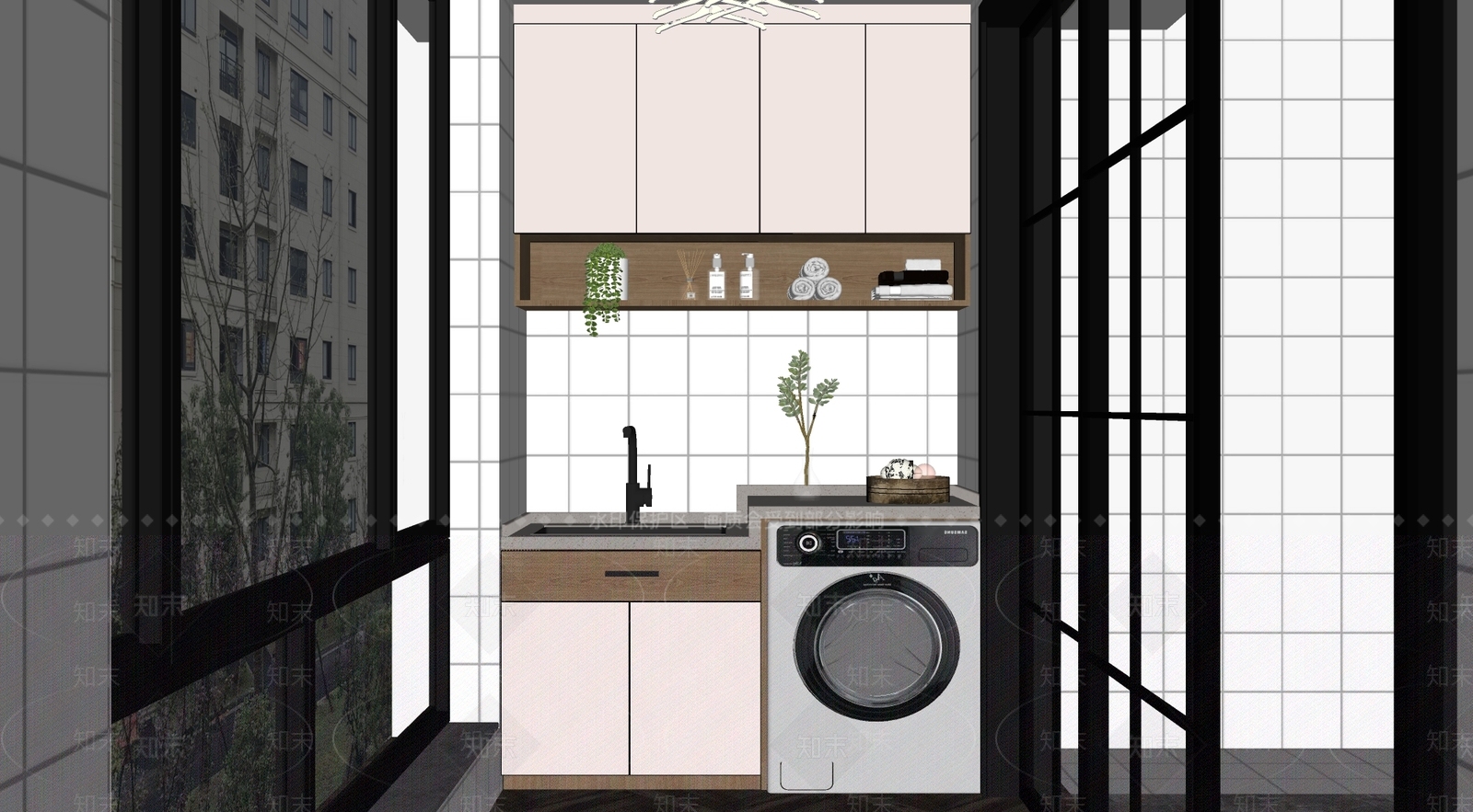 现代家居阳台SU模型下载【ID:1114565607】