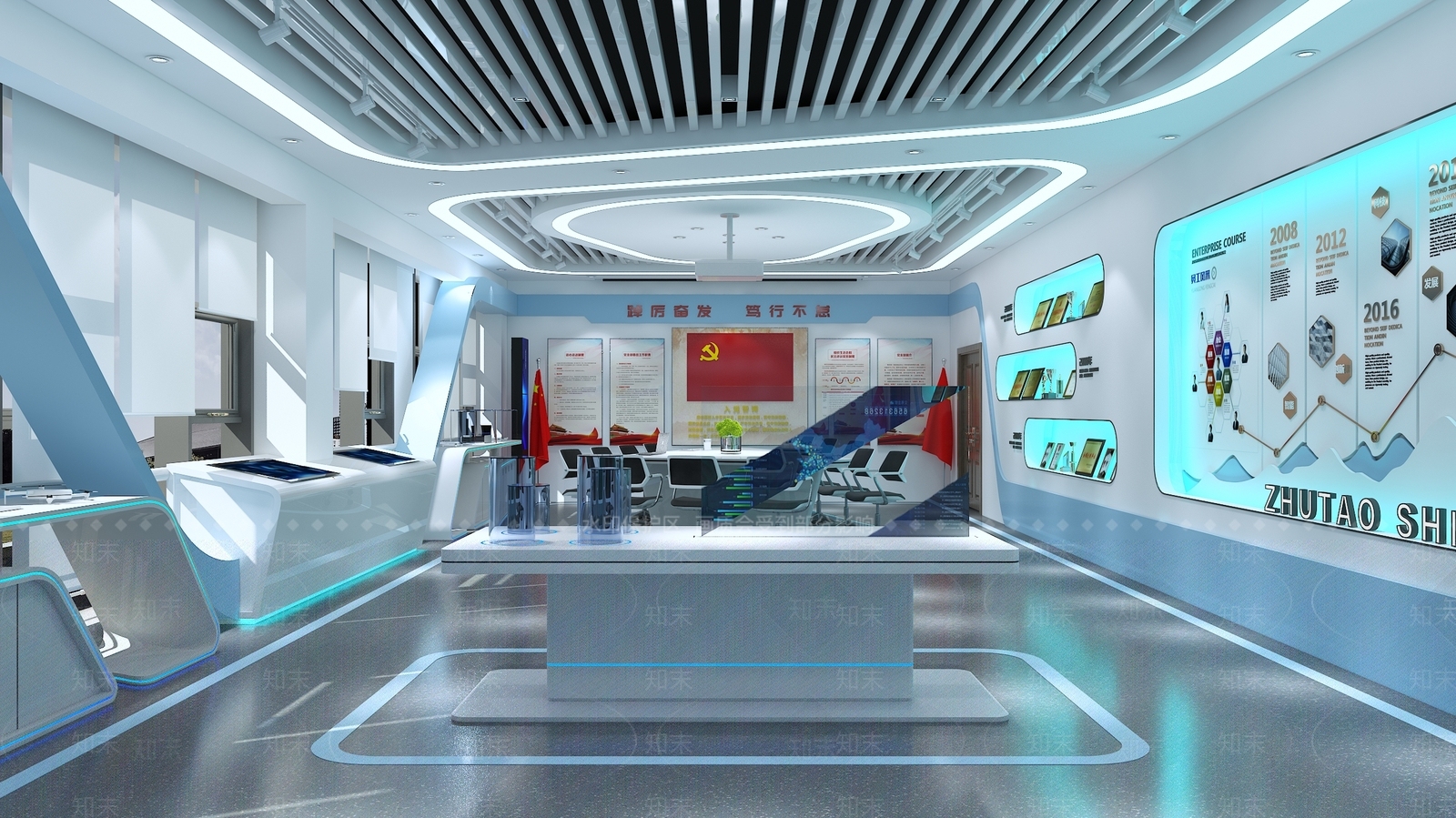 新中式党建活动室3D模型下载【ID:1114568342】