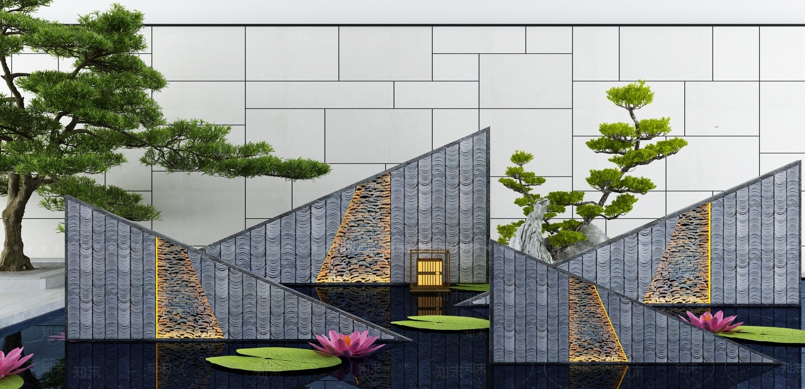新中式假山水景3D模型下载【ID:1114571765】