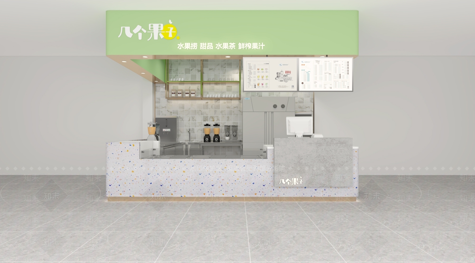 现代奶茶店3D模型下载【ID:1114571841】