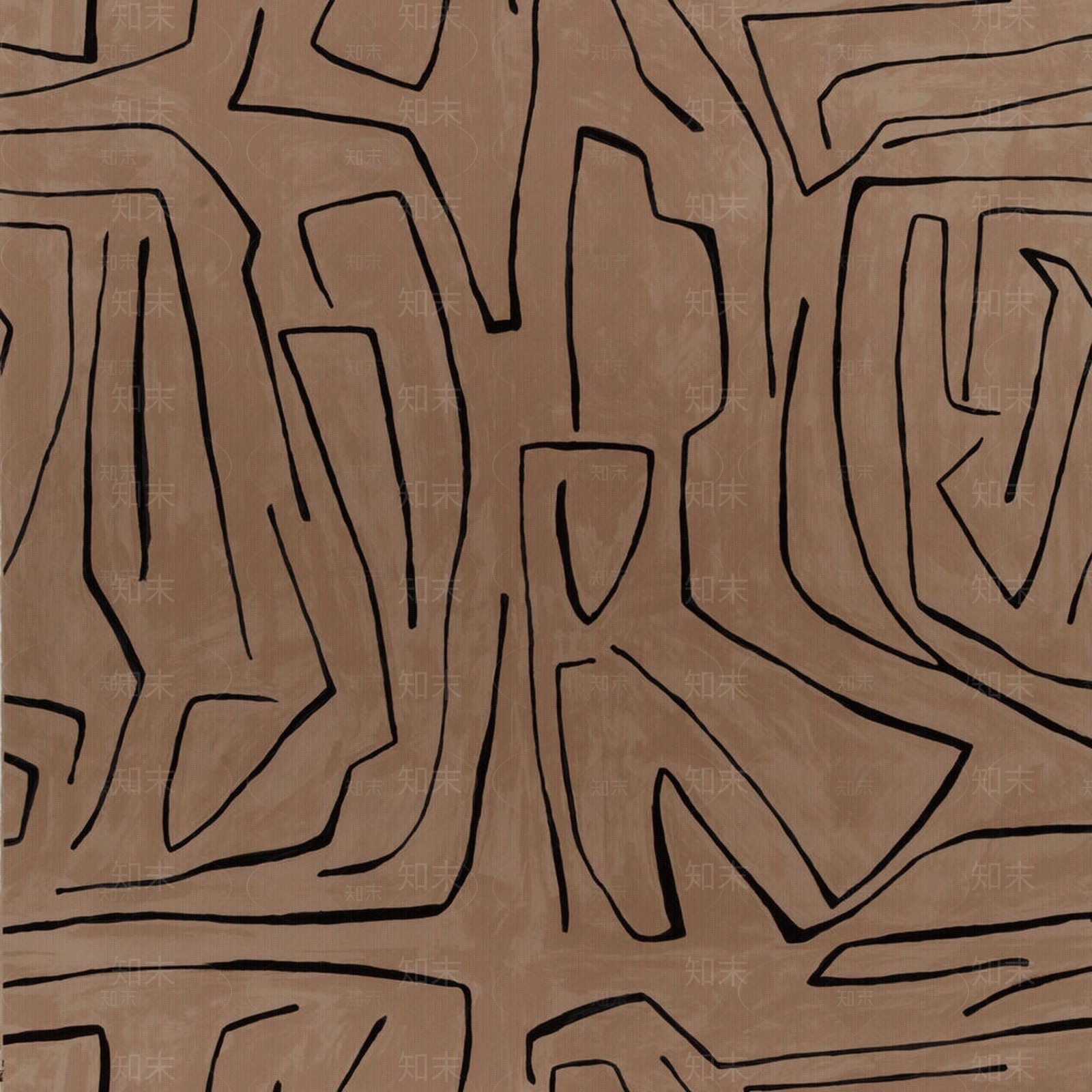 棕色涂鸦抽象线条壁纸贴图下载【ID:1114575100】