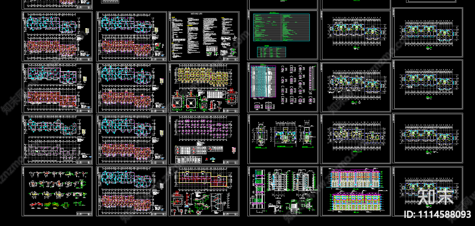 异形柱框架结构住宅楼施工图施工图下载【ID:1114588093】