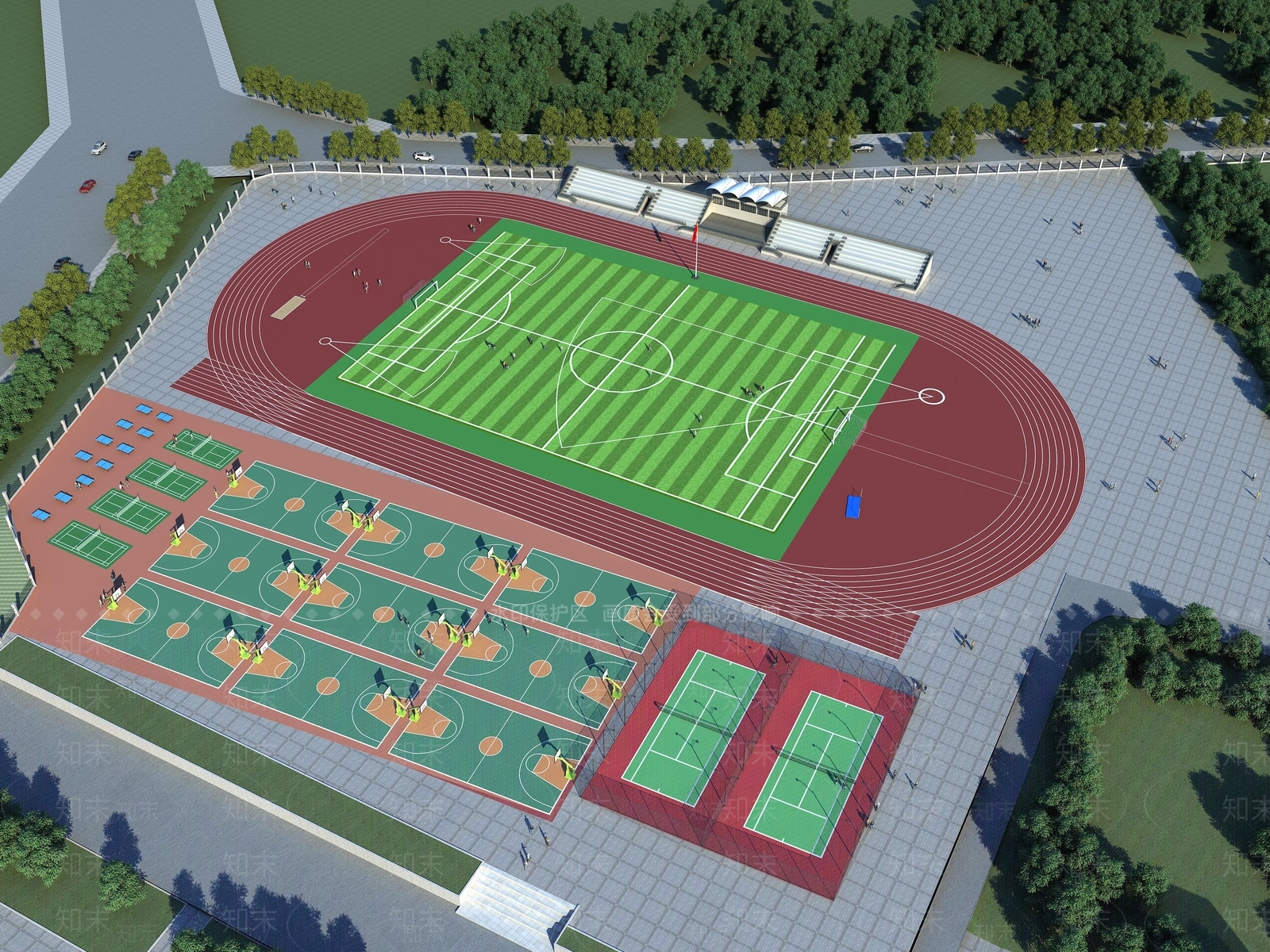 现代足球场3D模型下载【ID:1114595399】