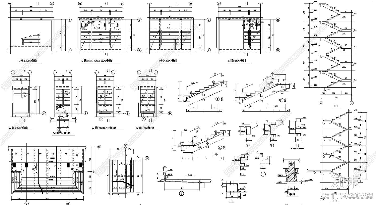 5层砖混结构学校结构施工图cad施工图下载【ID:1114600388】