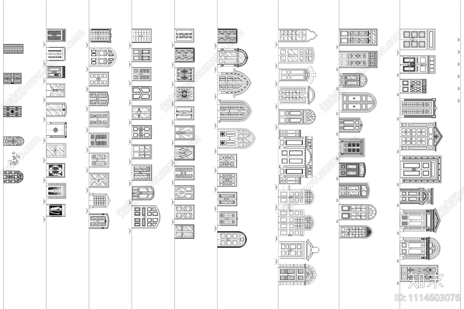 欧式门栏杆图库施工图下载【ID:1114603076】