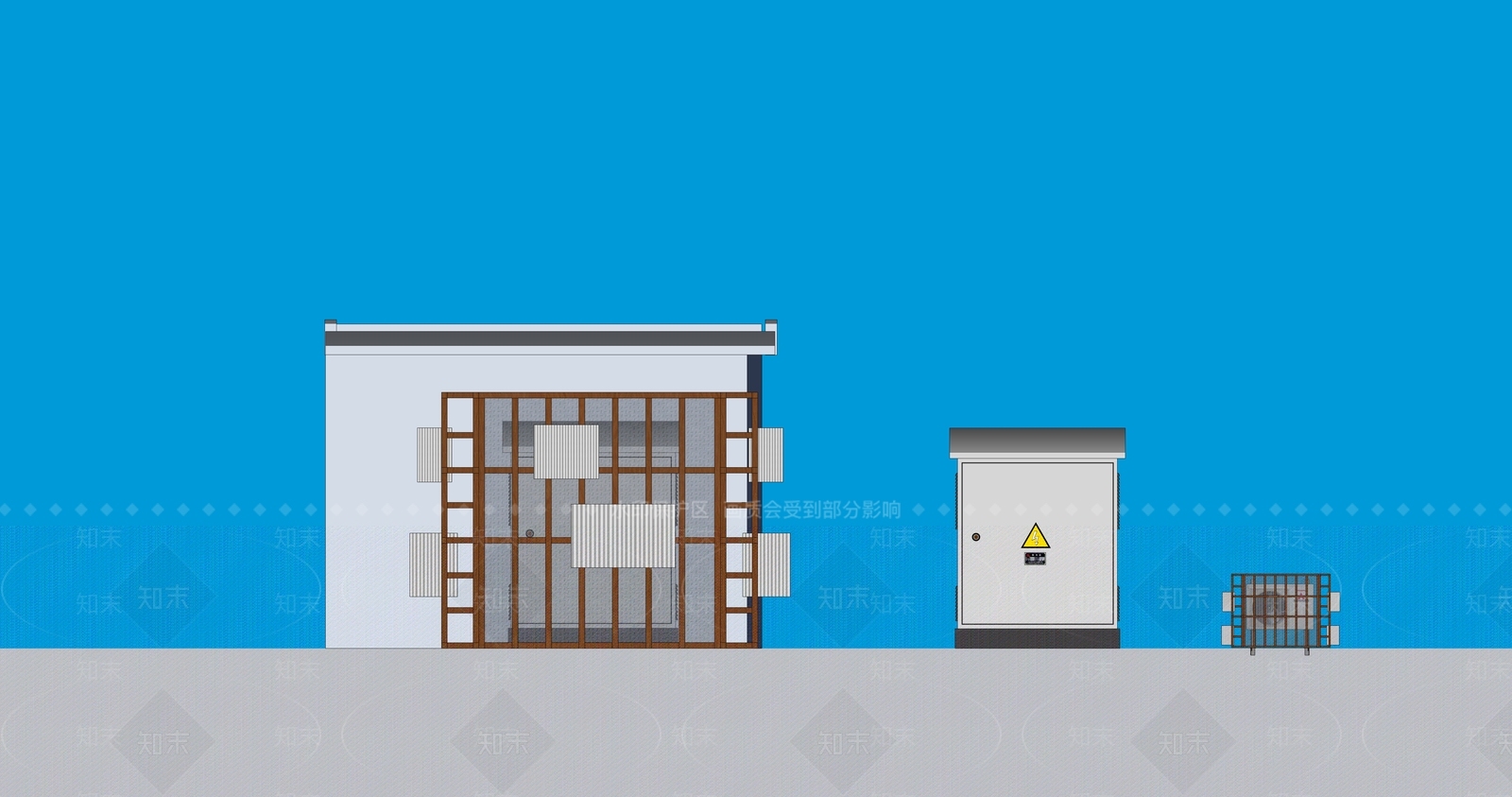 现代生态配电箱护栏SU模型下载【ID:1114606966】