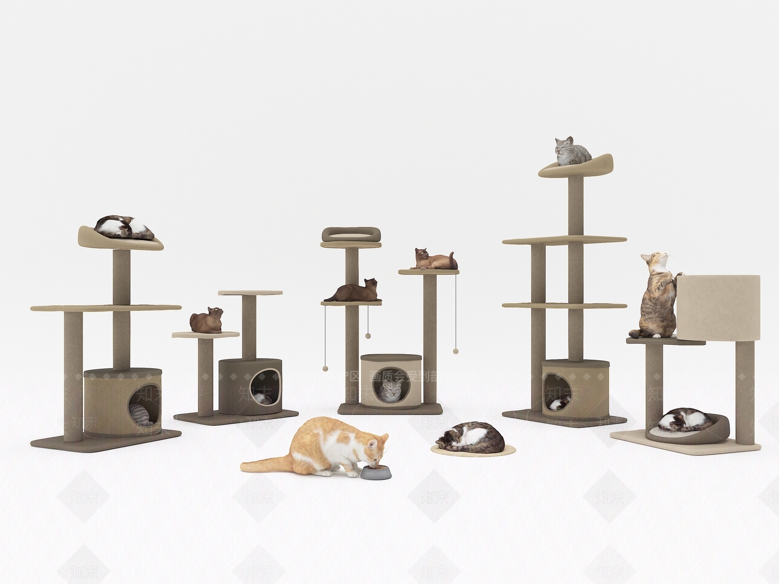 现代猫爬架SU模型下载【ID:1114613113】