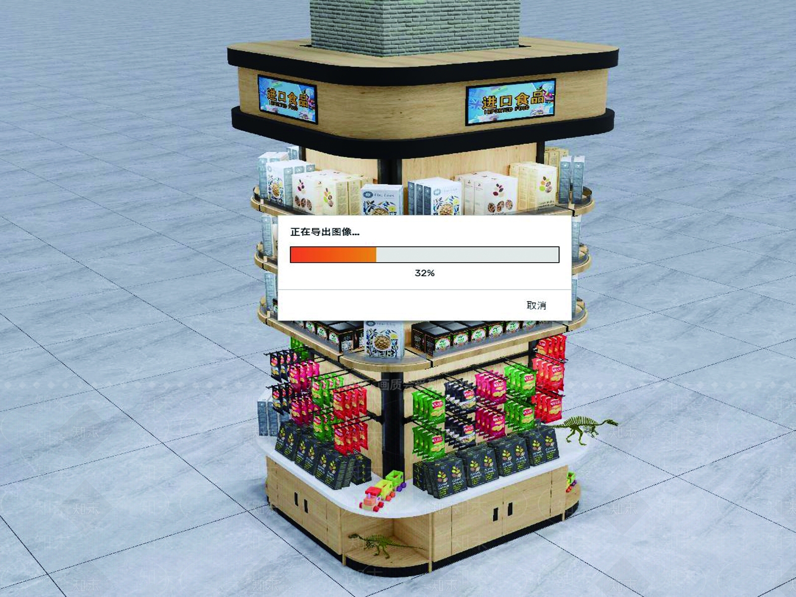 现代超市货架SU模型下载【ID:1114613305】