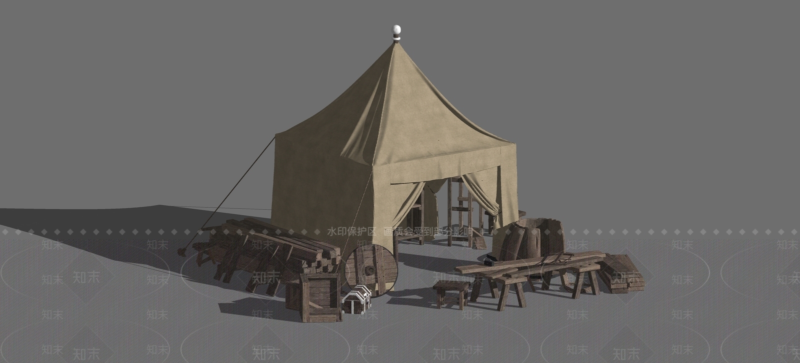 现代帐篷SU模型下载【ID:1114614585】