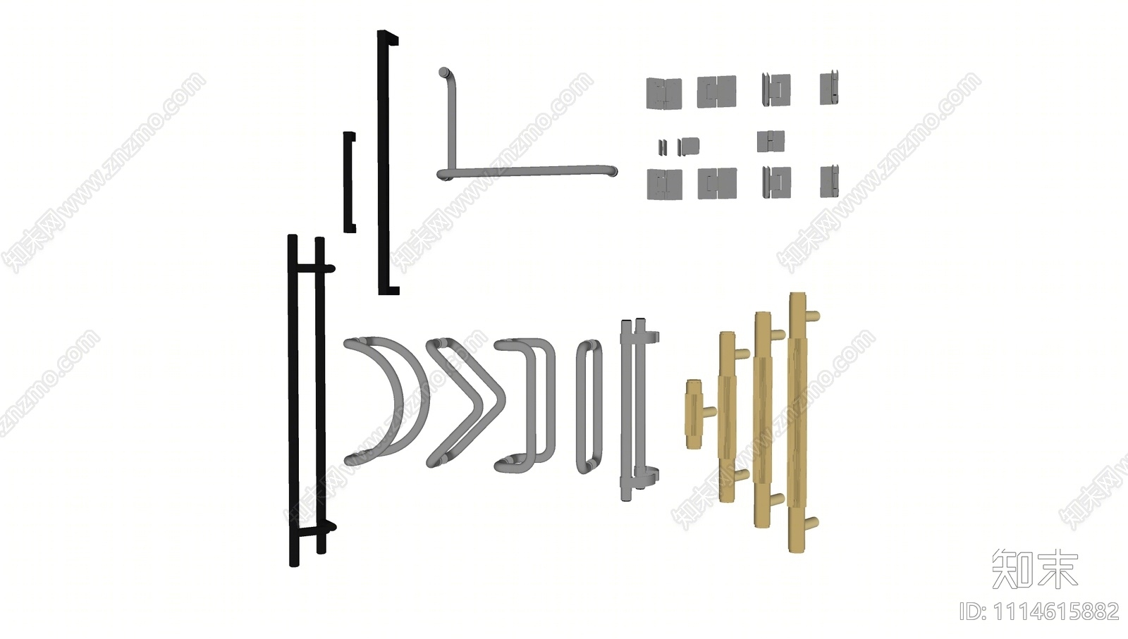 现代玻璃门拉手SU模型下载【ID:1114615882】