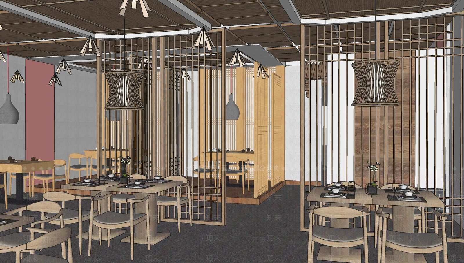 中式火锅店SU模型下载【ID:1114616466】