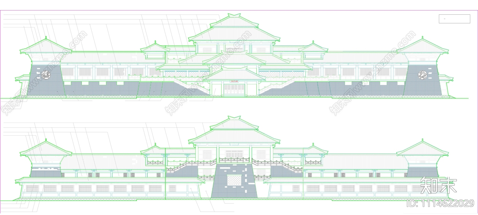 单檐庑殿式仿古建筑及结构全图施工图下载【ID:1114622029】